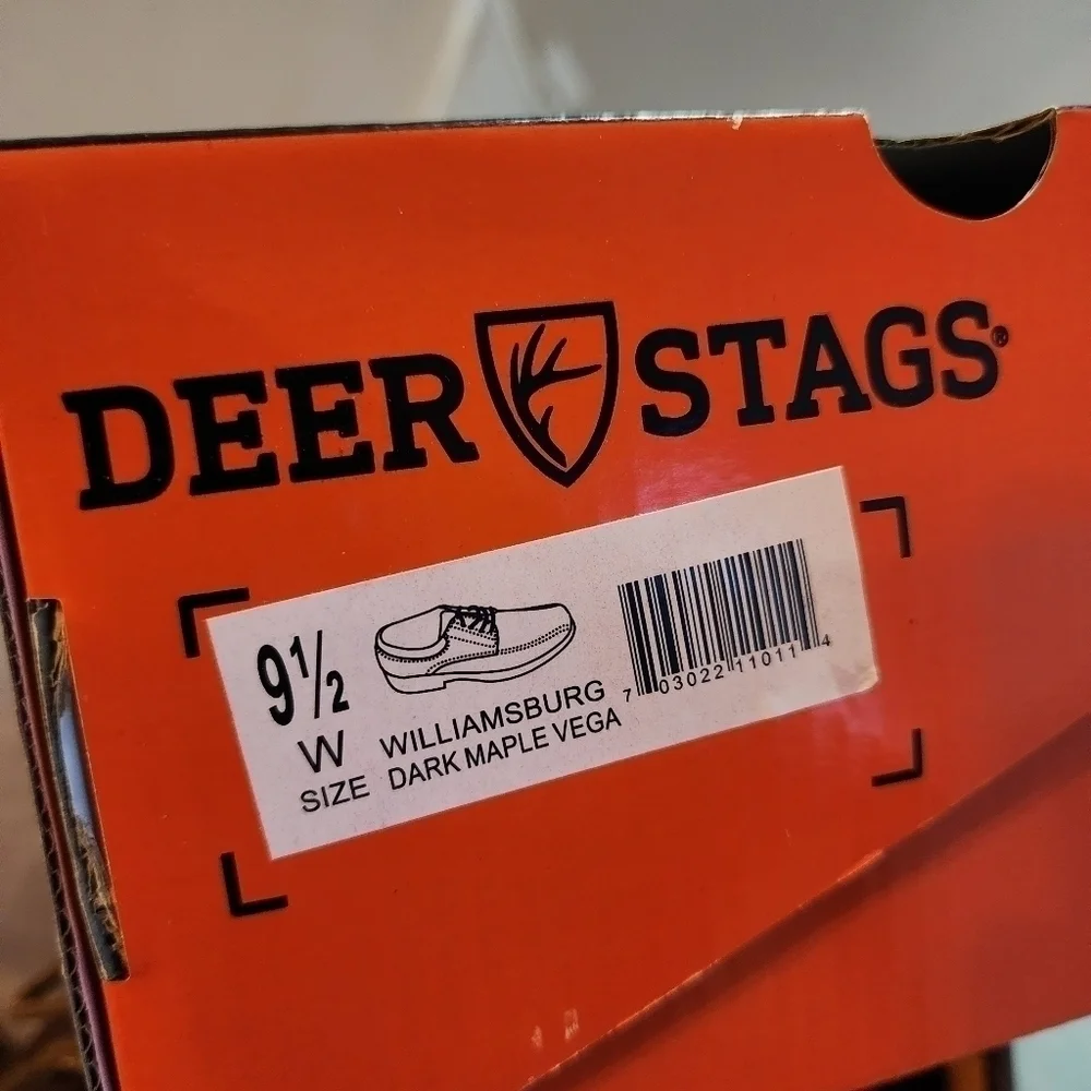 NWT Deer Stags Williamsburg Vega Men's 9.5 Dress Shoes Dark Maple Brown New